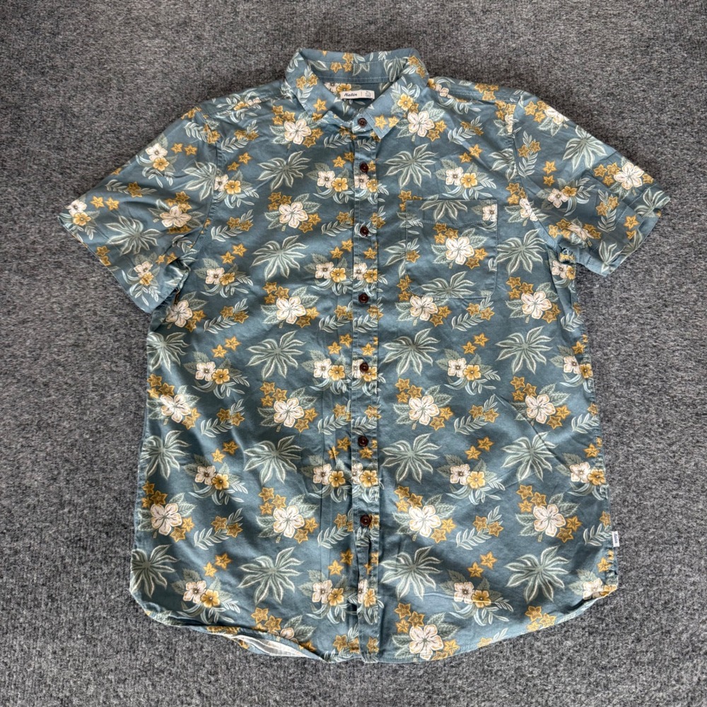 Katin Mens XS Tropical Floral Button Up Shirt Short Sleeve Hawaiian Casual Beach